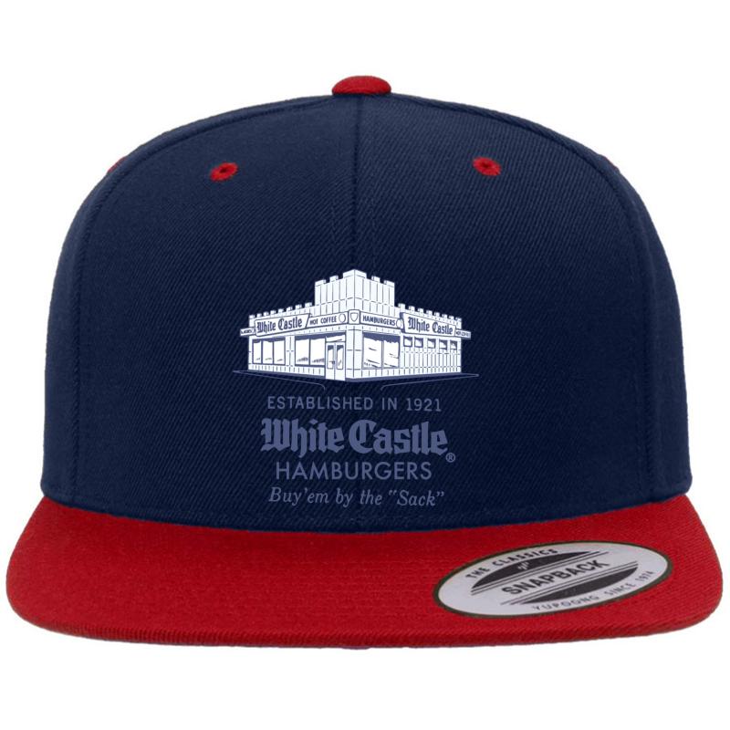 White Castle Premium Flat Bill Snapback Cap  Navy