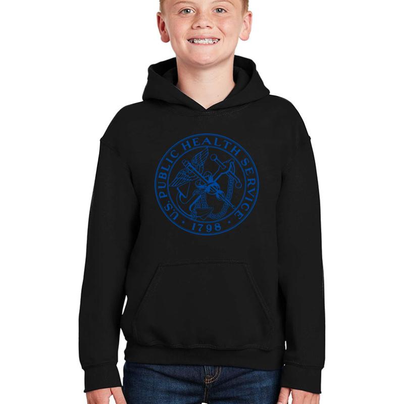 U.S. Public Health Service 1798 Logo Youth Hooded Sweatshirt Boy Black