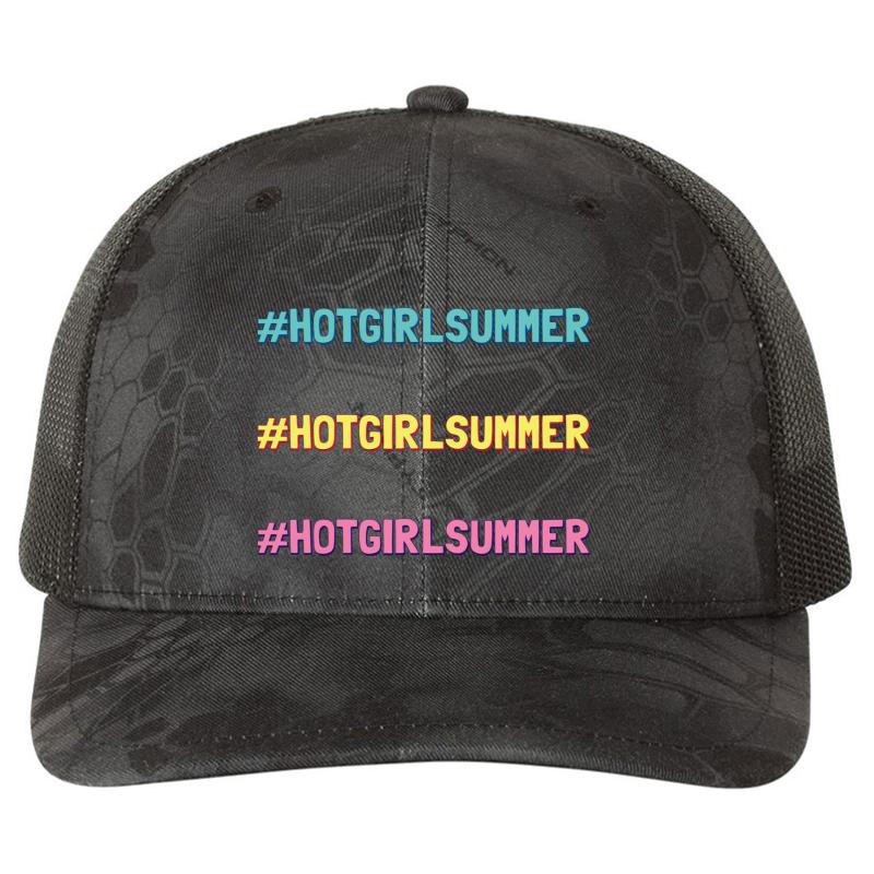 #Hotgirlsummer Richardson Premium Trucker Snapback Cap  Kryptek Typhon Black