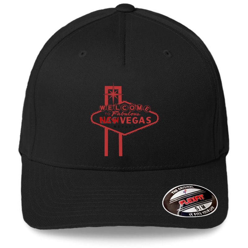 Welcome To New Vegas Fallout New Vegas Red Logo Flexfit Baseball Cap  Black