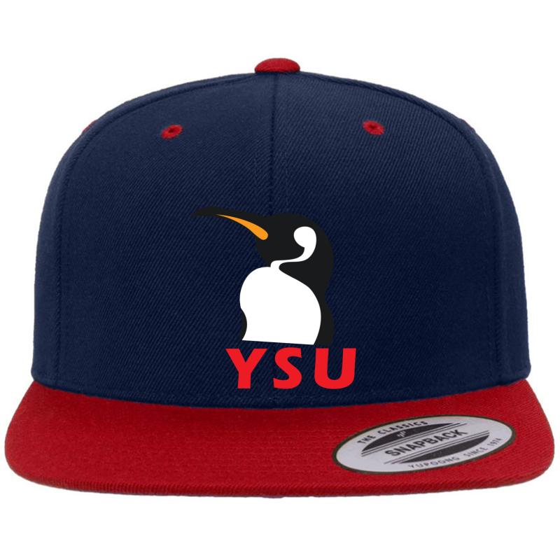 Ysu Penguin Premium Flat Bill Snapback Cap  Navy