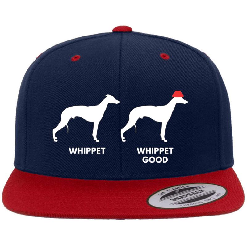 Whippet Whippet Good Premium Flat Bill Snapback Cap  Navy