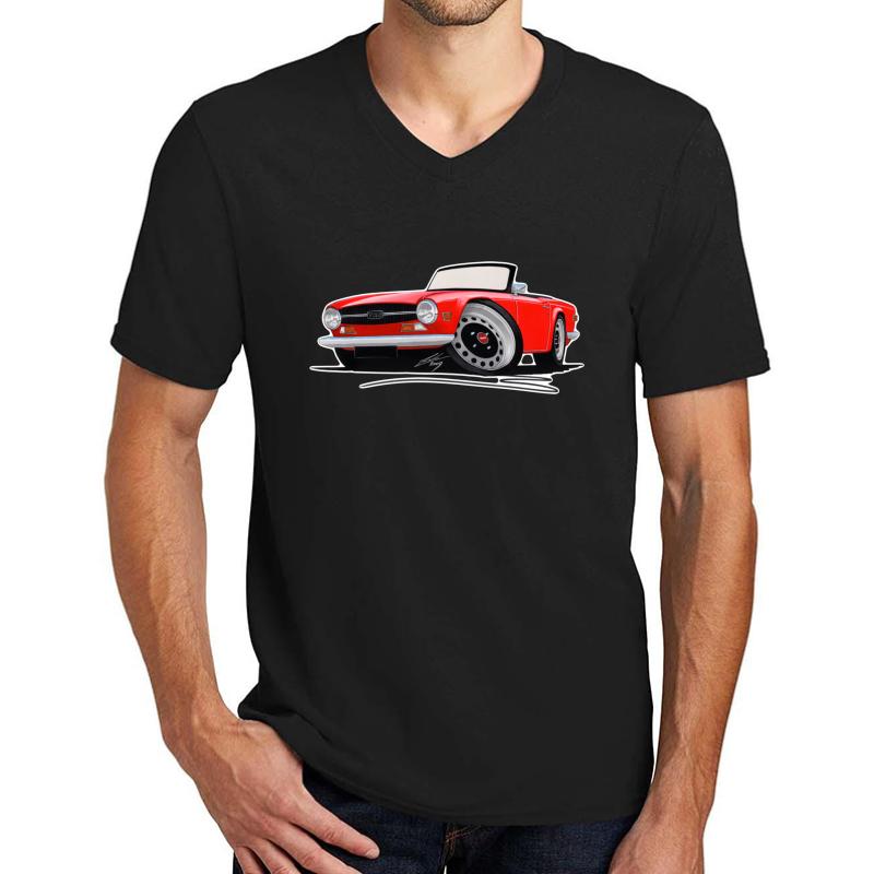 Triumph Tr6 Red Unisex V-Neck T-Shirt Men Black