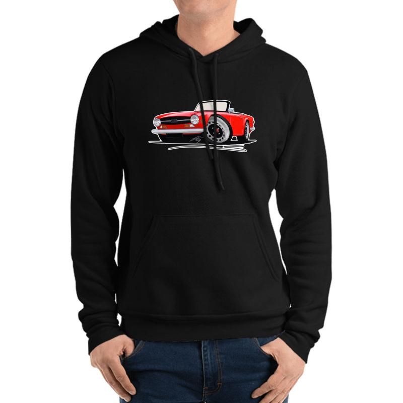 Triumph Tr6 Red Unisex Hooded Sweatshirt Men Black