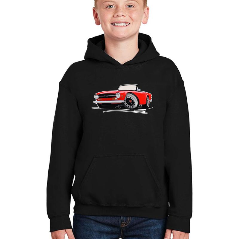 Triumph Tr6 Red Youth Hooded Sweatshirt Boy Black