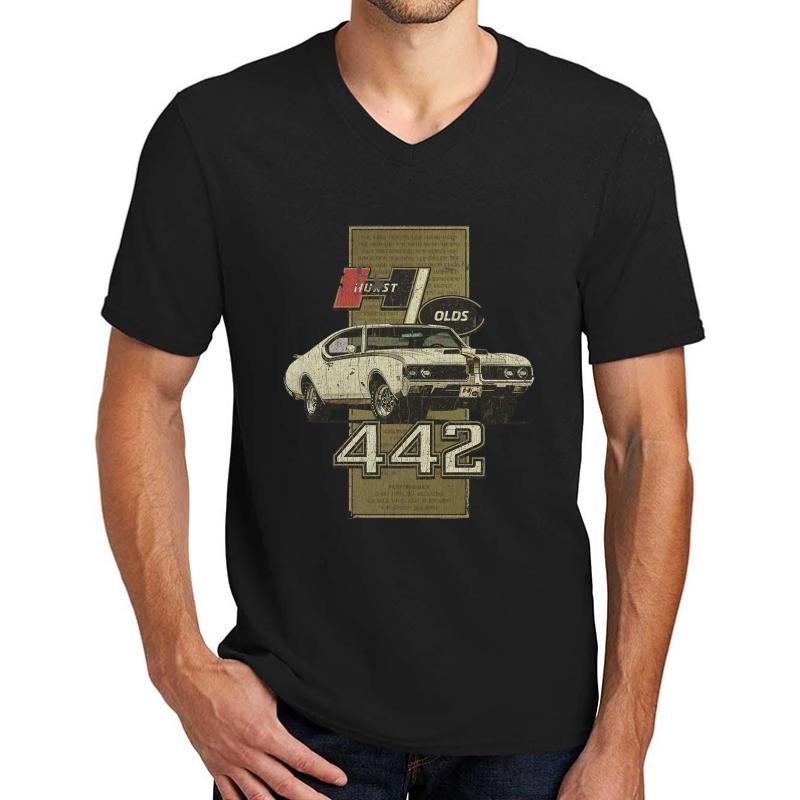 1969 Hurst-Olds 442 Unisex V-Neck T-Shirt Men Black