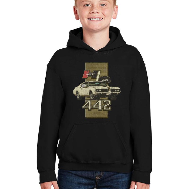 1969 Hurst-Olds 442 Youth Hooded Sweatshirt Boy Black