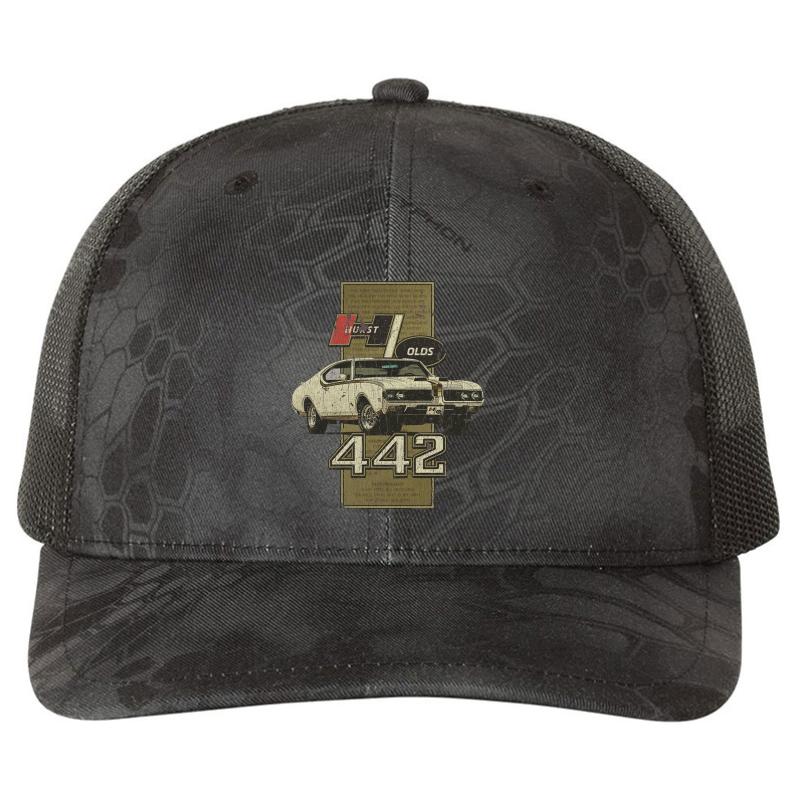 1969 Hurst-Olds 442 Richardson Premium Trucker Snapback Cap  Kryptek Typhon Black