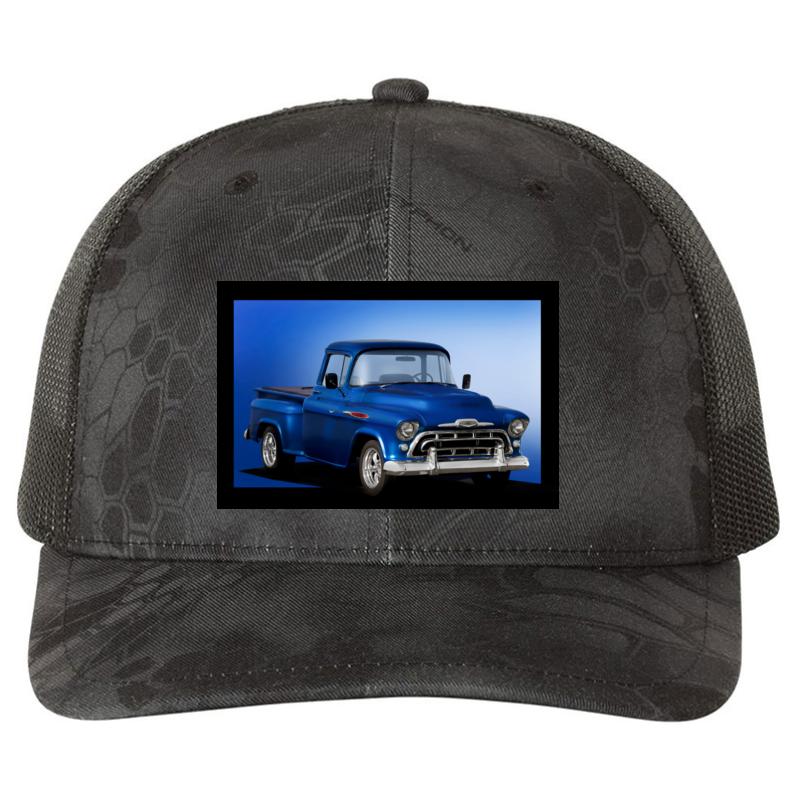 1957 Chevrolet 3100 Pickup Richardson Premium Trucker Snapback Cap  Kryptek Typhon Black