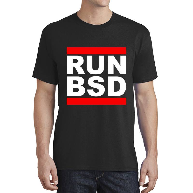 RUN BSD - Cool WhiteRed Design for Unix Hackers & Sysadmins Premium Flat Bill Snapback Caps