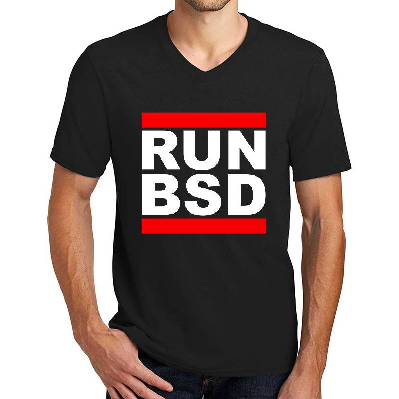 RUN BSD - Cool WhiteRed Design for Unix Hackers & Sysadmins Premium Flat Bill Snapback Caps