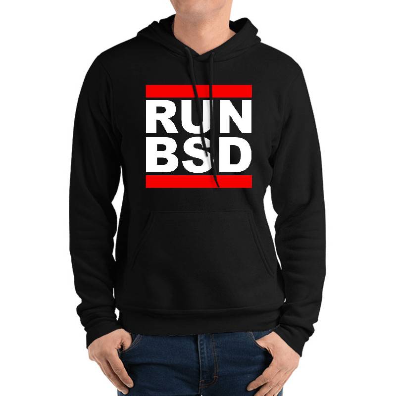 RUN BSD - Cool WhiteRed Design for Unix Hackers & Sysadmins Premium Flat Bill Snapback Caps