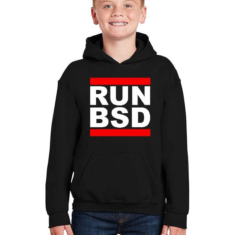 RUN BSD - Cool WhiteRed Design for Unix Hackers & Sysadmins Premium Flat Bill Snapback Caps