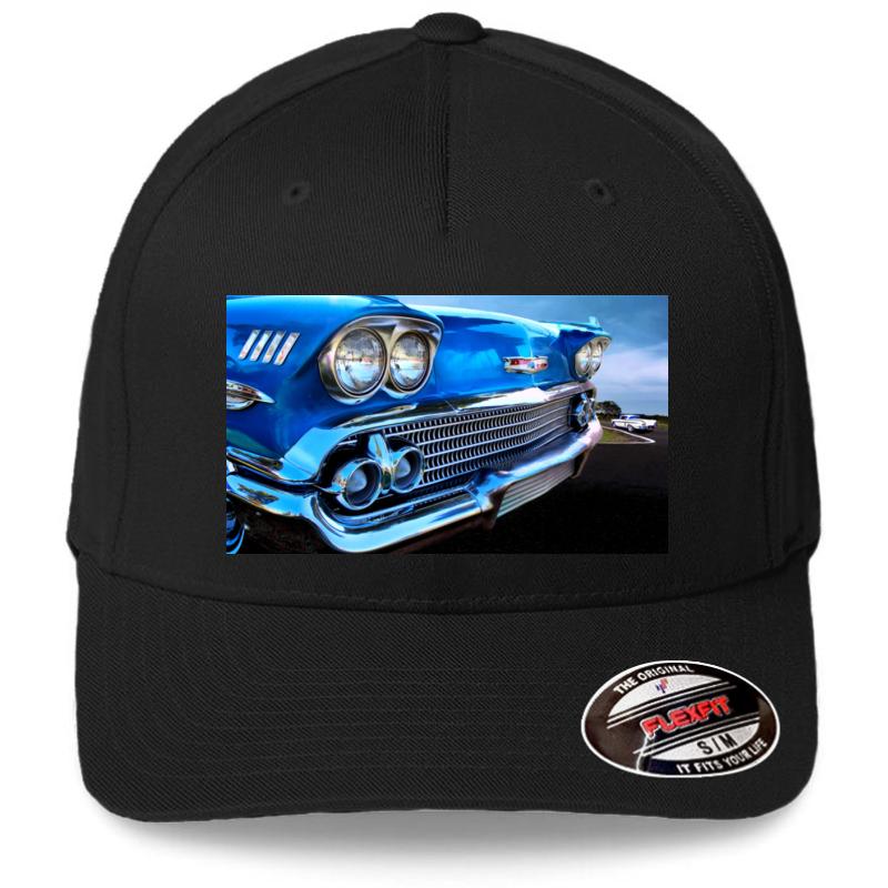 1958 Chevrolet Impala Flexfit Baseball Cap  Black