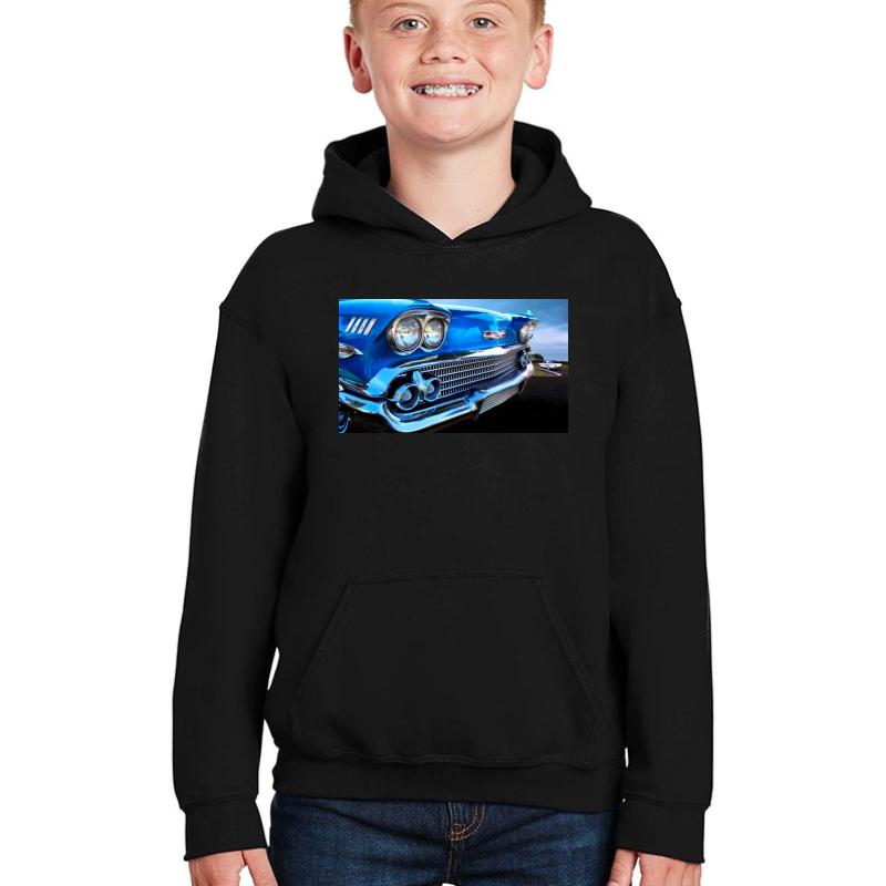 1958 Chevrolet Impala Youth Hooded Sweatshirt Boy Black