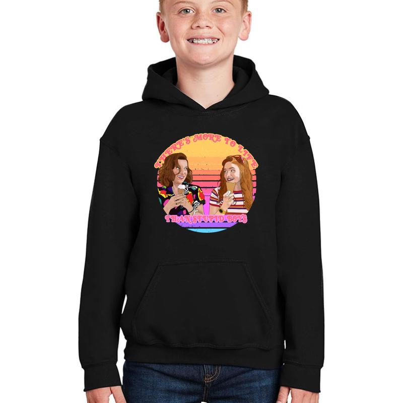 There's More To Life Than Stupid Boys Youth Hooded Sweatshirt Boy Black