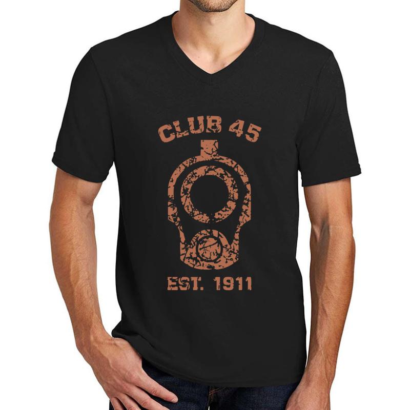 1911 Muzzle Club 45 Unisex V-Neck T-Shirt Men Black