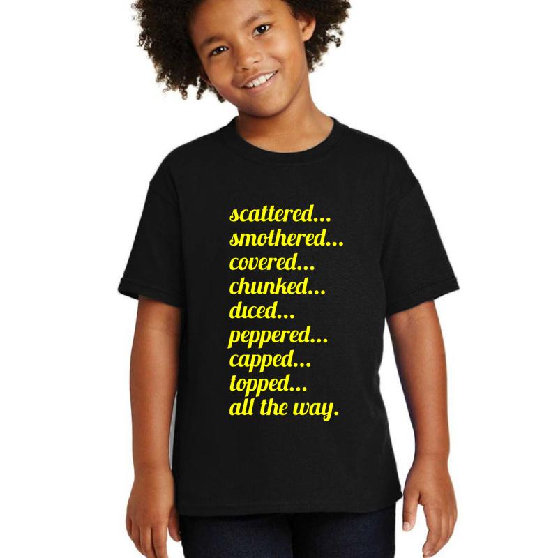 Waffle House Choices Youth T-Shirt Boy Black