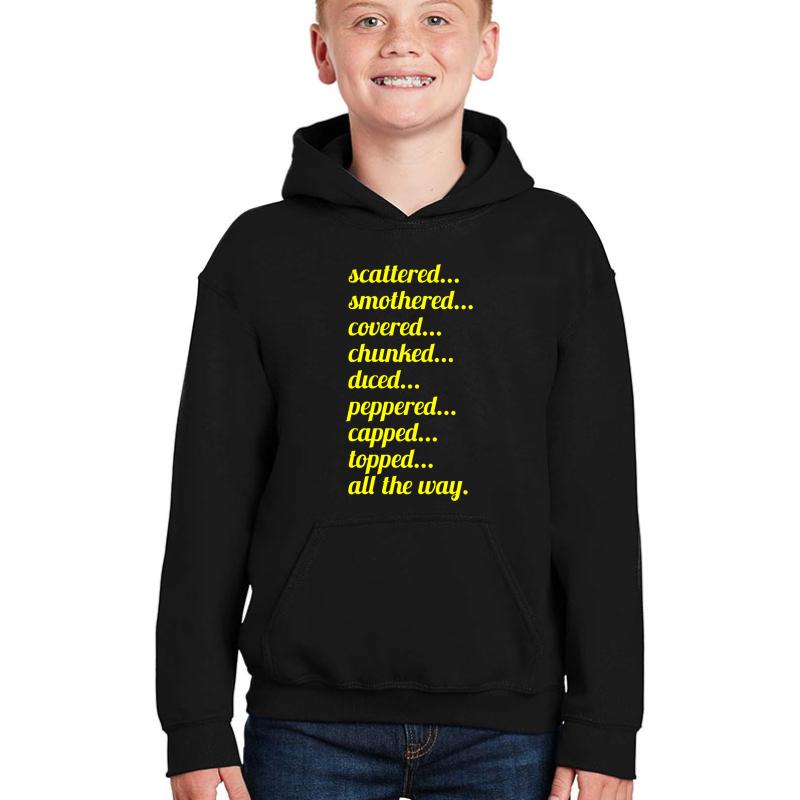 Waffle House Choices Youth Hooded Sweatshirt Boy Black