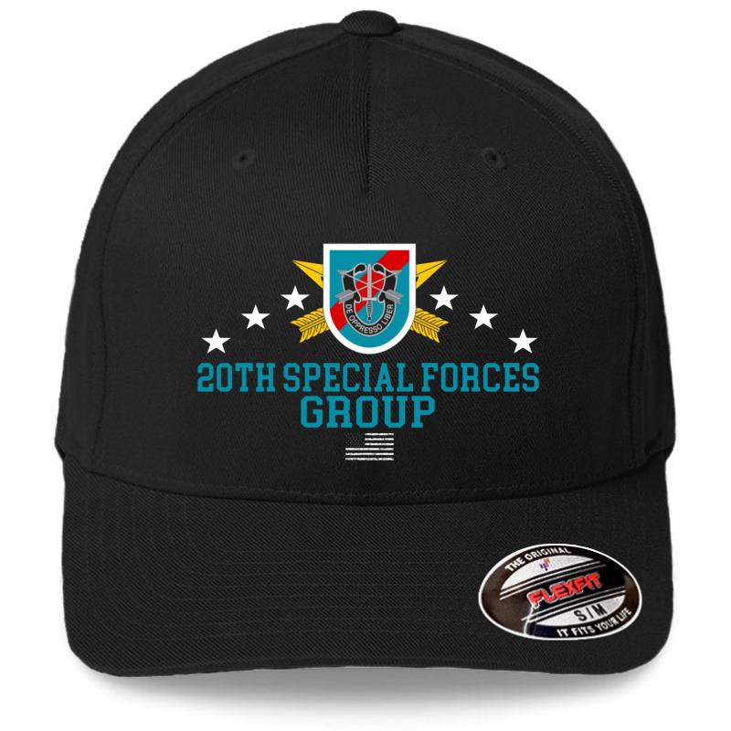 20Th Special Forces Group Flexfit Baseball Cap  Black