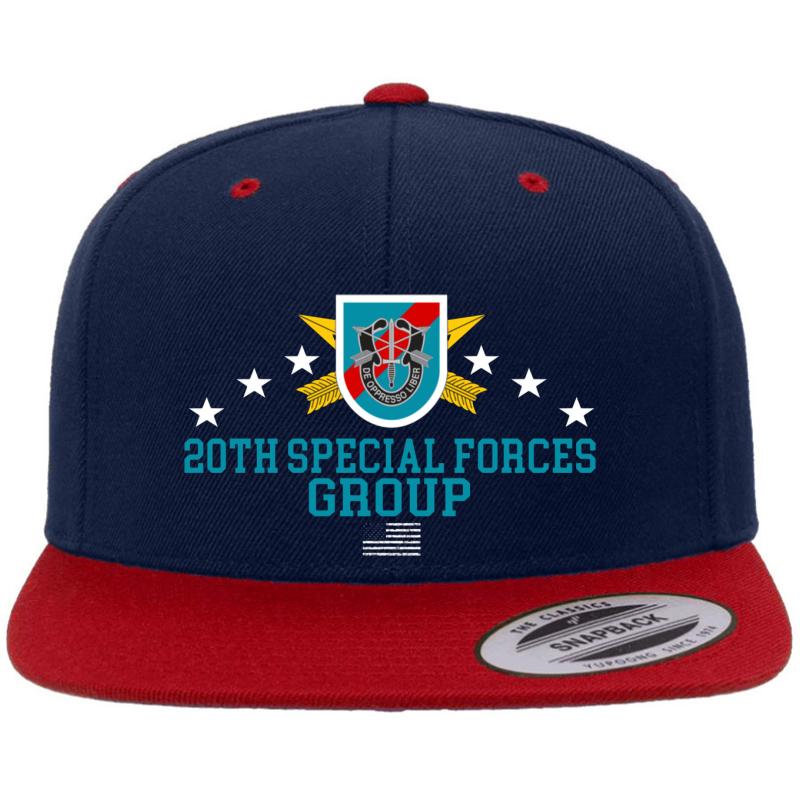 20Th Special Forces Group Premium Flat Bill Snapback Cap  Navy