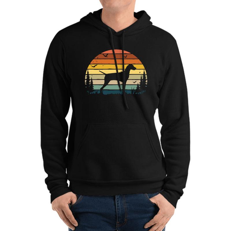 Vizsla Dog Retro Vintage Unisex Hooded Sweatshirt Men Black