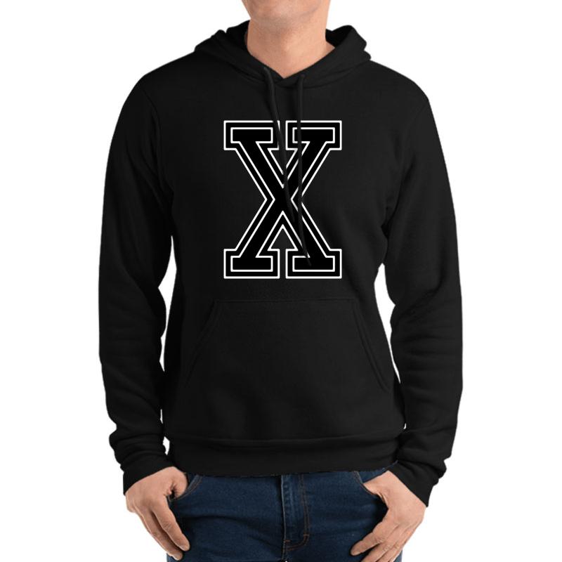 Varsity Straight Edge Unisex Hooded Sweatshirt Men Black