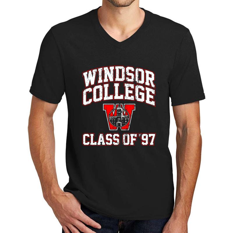 Windsor College Class Of 97 Scream 2  Unisex V-Neck T-Shirt Men Black