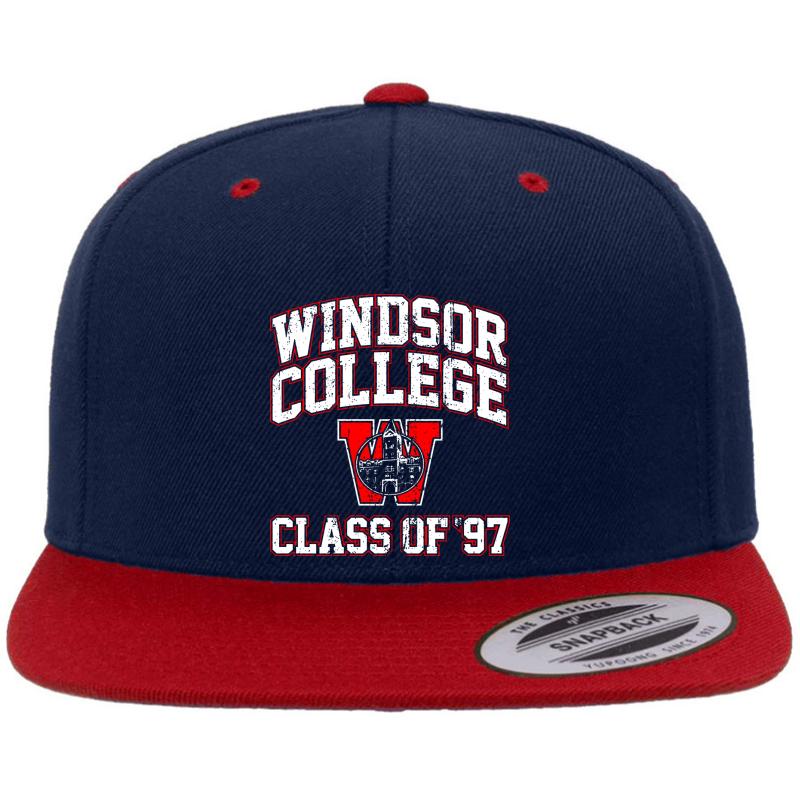 Windsor College Class Of 97 Scream 2  Premium Flat Bill Snapback Cap  Navy