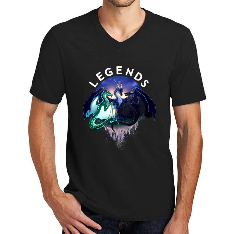 Wings Of Fire - Legends - Fathom Darkstalker Clearsight Unisex V-Neck T-Shirt Men Black