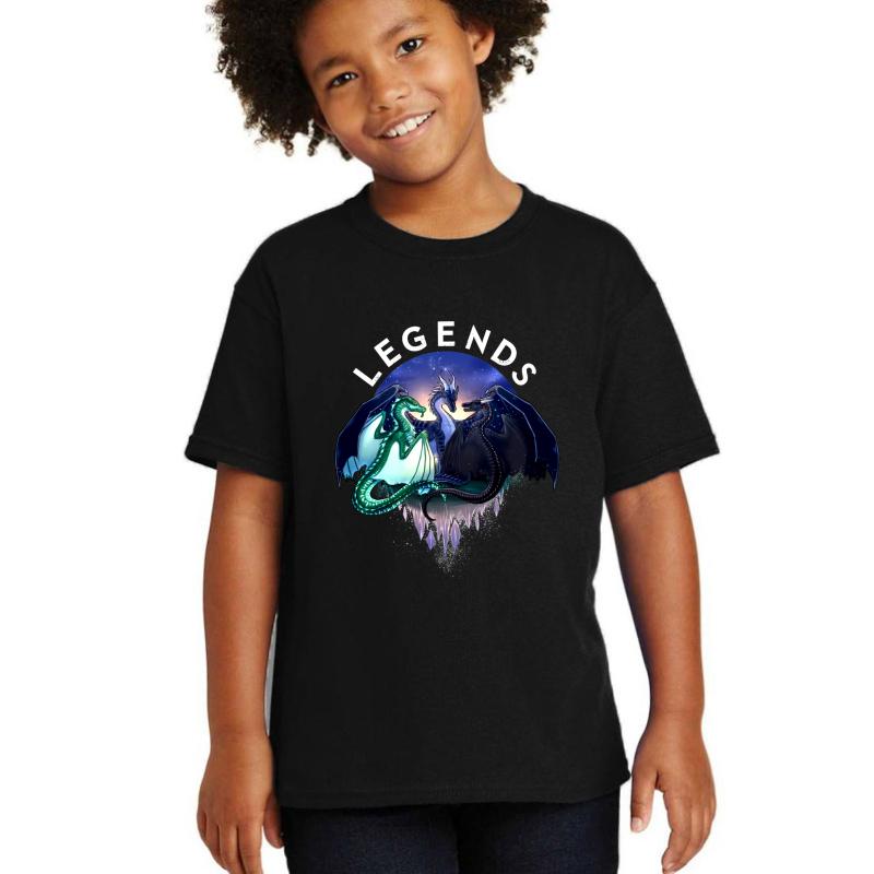 Wings Of Fire - Legends - Fathom Darkstalker Clearsight Youth T-Shirt Boy Black