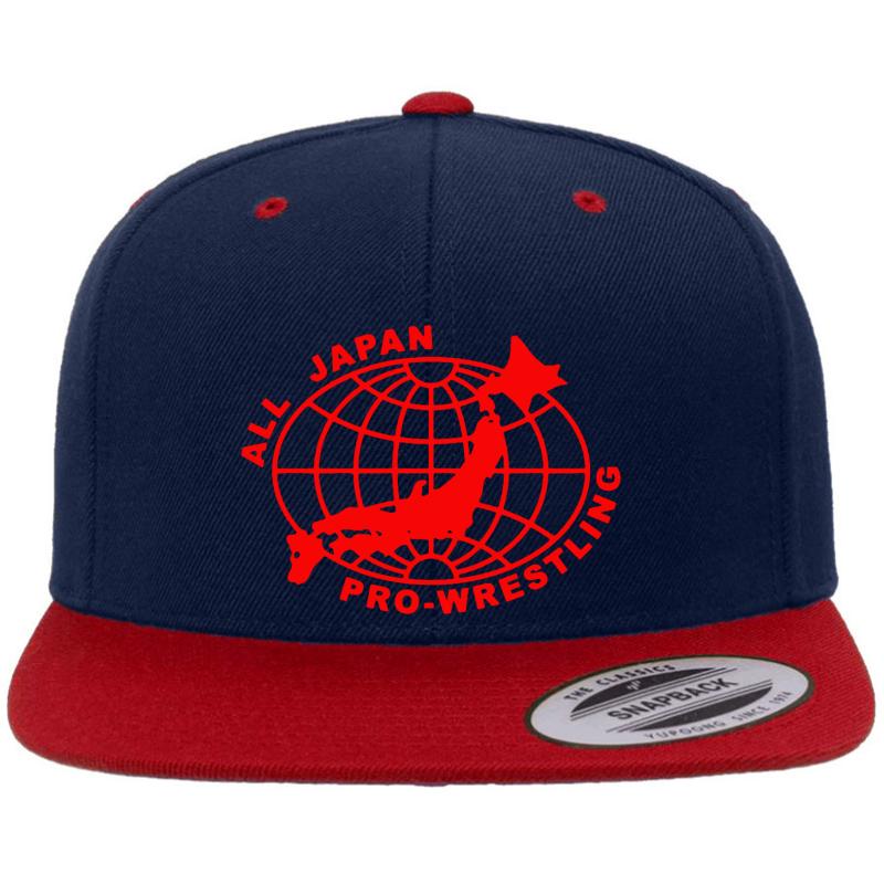 All Japan Pro Wrestling Premium Flat Bill Snapback Cap  Navy