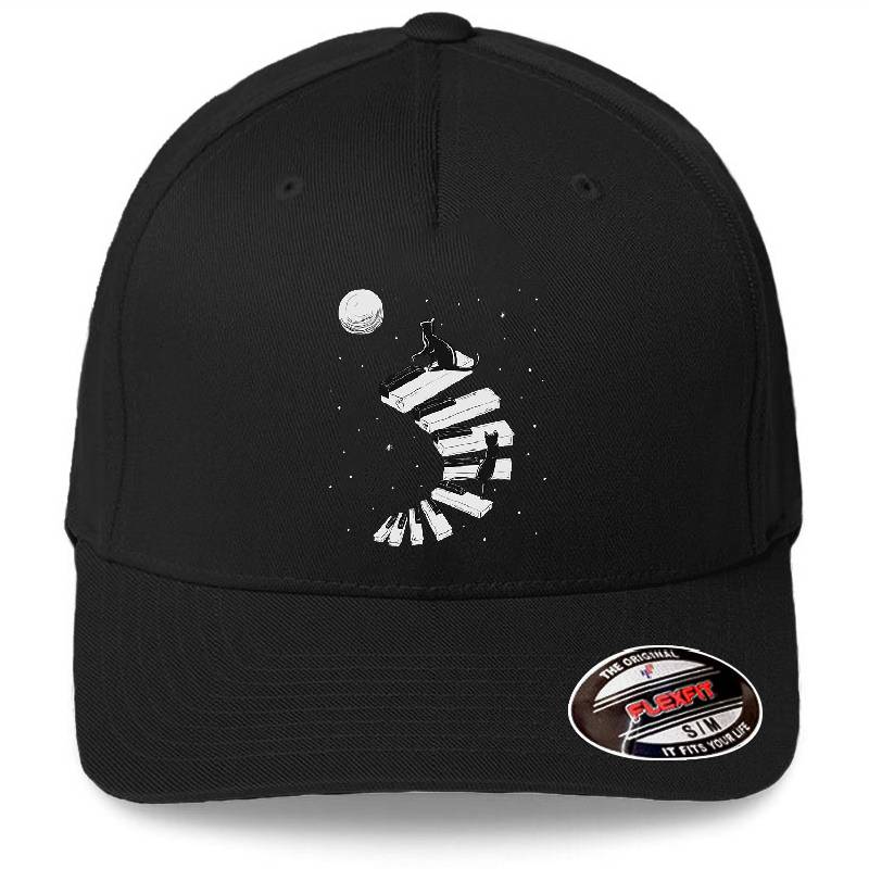 Cat Piano Hangover Piano Wing Keyboard Gift Premium Flat Bill Snapback Caps