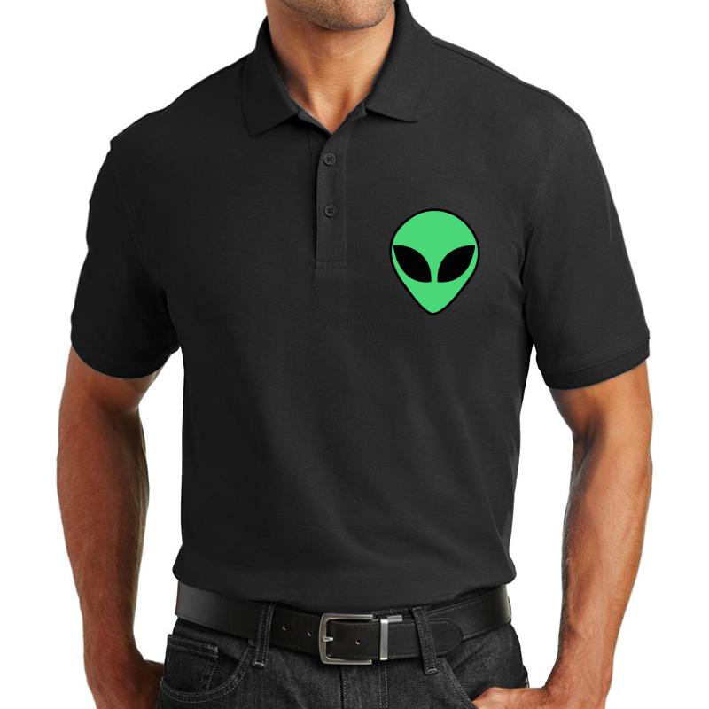 Alien Head Unisex Polo Jersey Sport Shirt Men Black