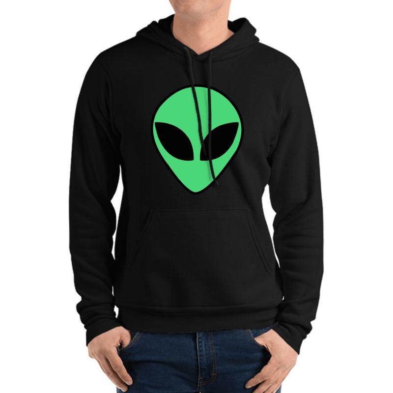 Alien Head Unisex Hooded Sweatshirt Men Black