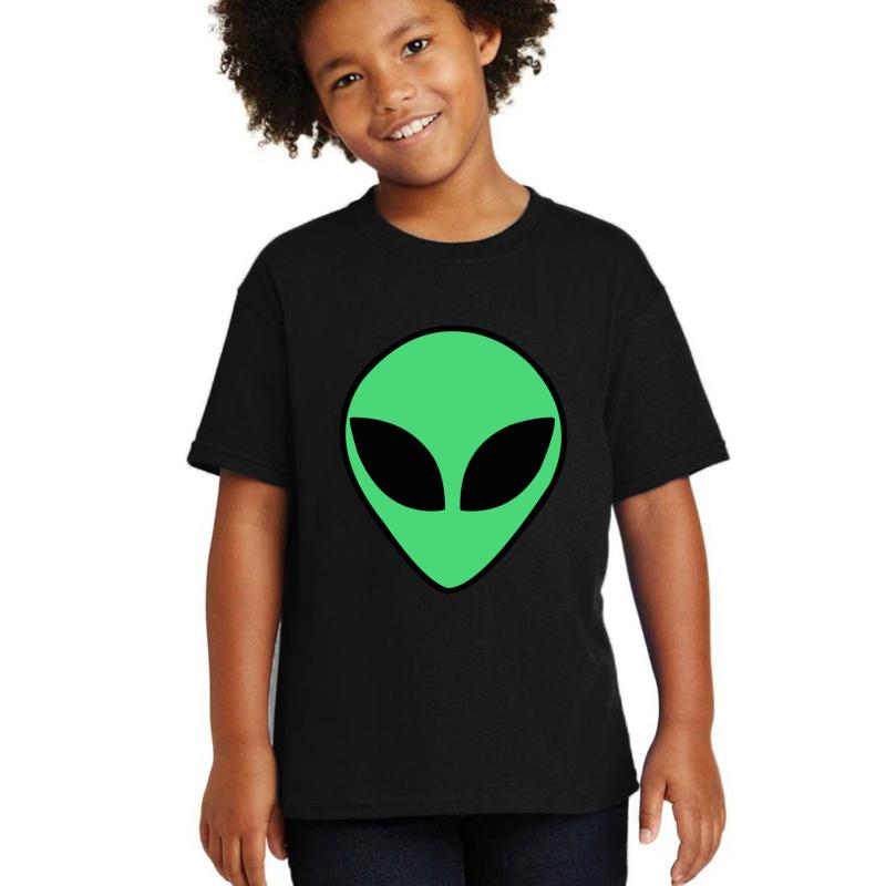 Alien Head Youth T-Shirt Boy Black