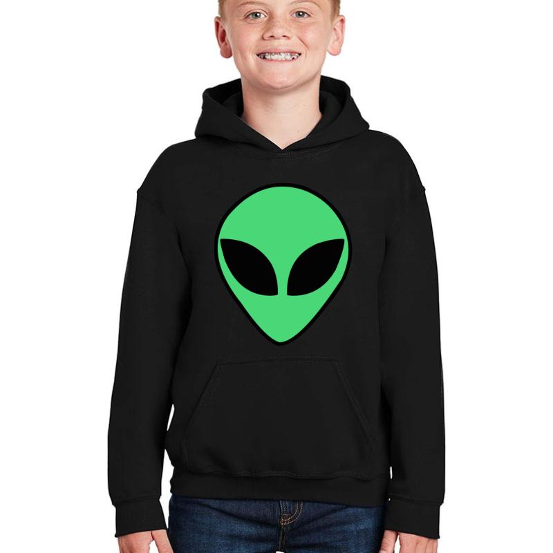 Alien Head Youth Hooded Sweatshirt Boy Black