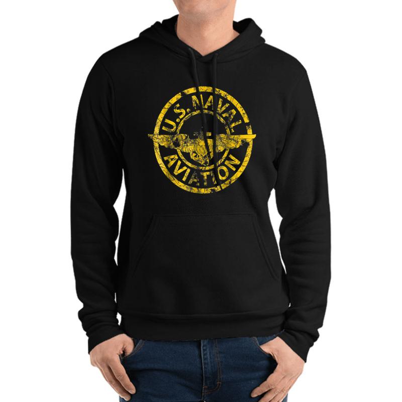 Us Navy Original Naval Aviation Vintage Unisex Hooded Sweatshirt Men Black