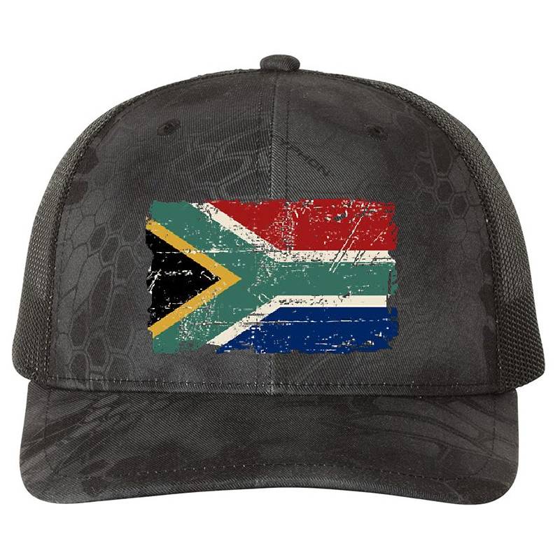 South Africa Flag - Vintage Look Premium Flat Bill Snapback Caps