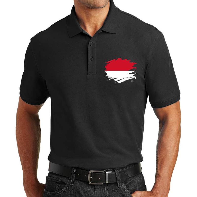 Indonesia Paint Splatter Flag   Indonesian Pride Design Unisex T-shirts