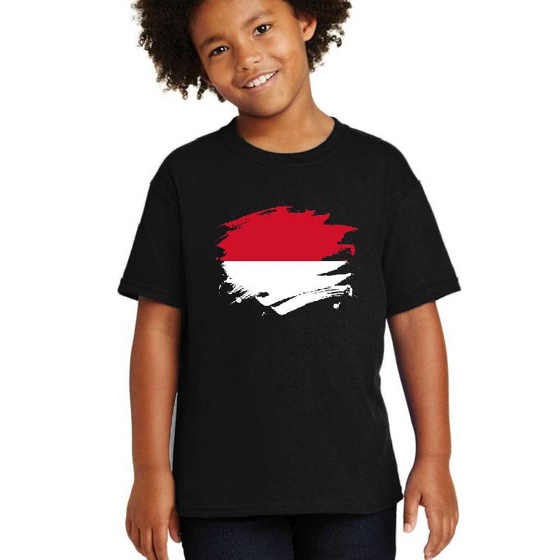 Indonesia Paint Splatter Flag   Indonesian Pride Design Unisex T-shirts