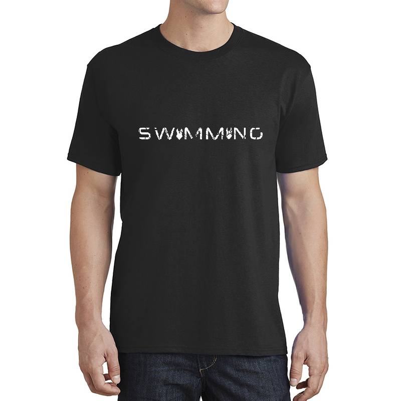 Swimming lettering with swimsuit Unisex V-Neck T-Shirts