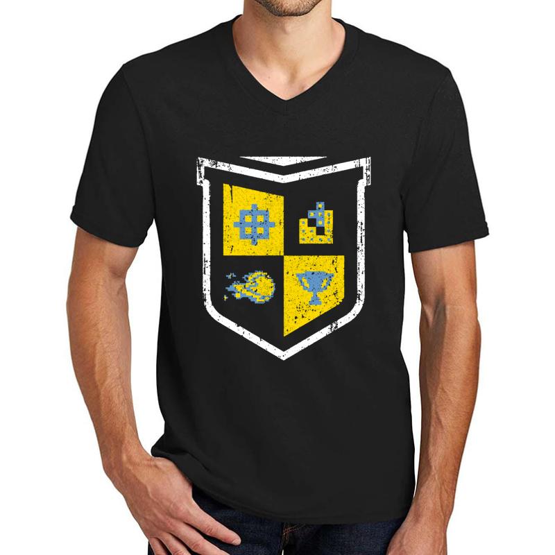 Video Game High School Crest Unisex V-Neck T-Shirt Men Black