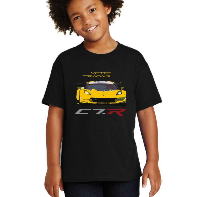 2016 Imsa Chevy Corvette C7.R Race Car Youth T-Shirt Boy Black