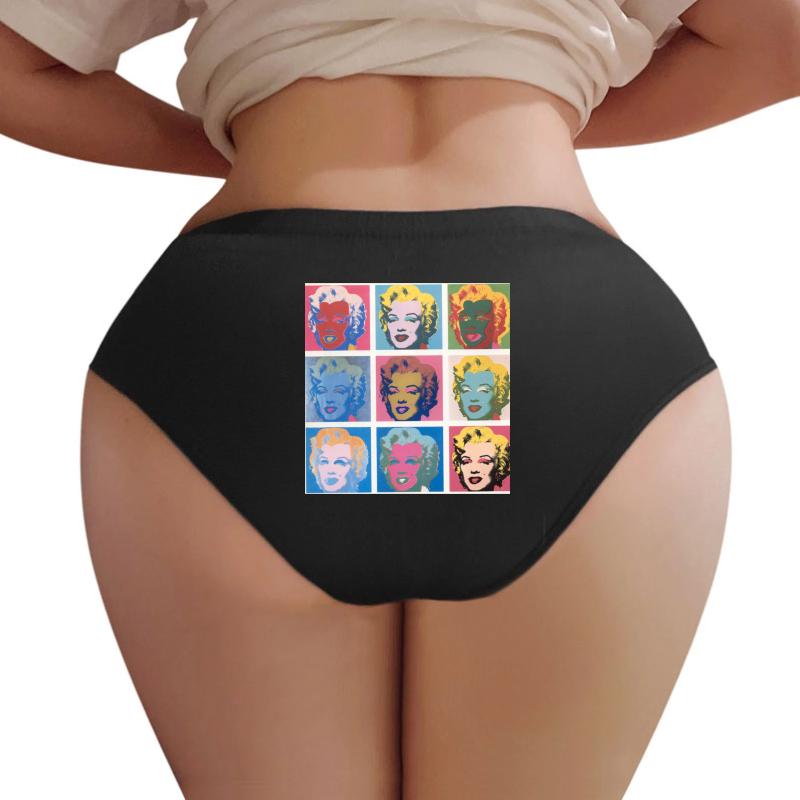 Warhol Marilyn Monroe Screenprints Women Underwear Panties Women Black