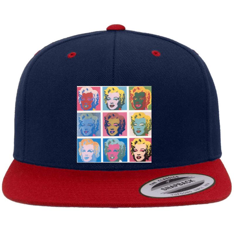 Warhol Marilyn Monroe Screenprints Premium Flat Bill Snapback Cap  Navy