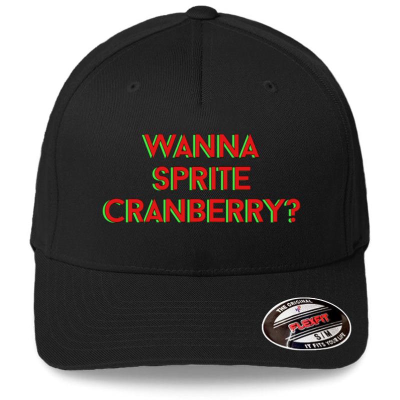 Wanna Sprite Cranberry Flexfit Baseball Cap  Black