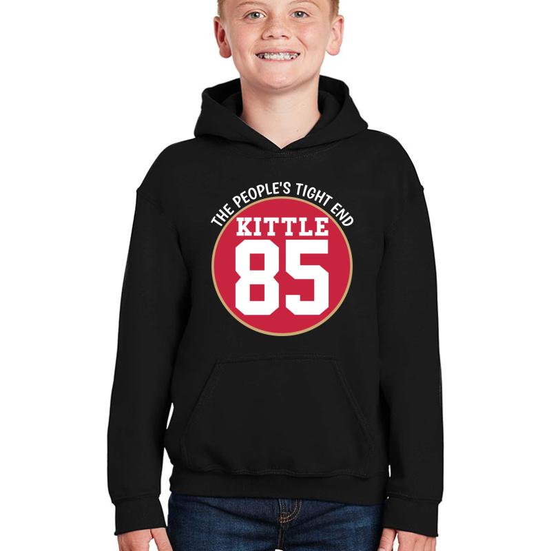 The People's Tight End Kittle Youth Hooded Sweatshirt Boy Black