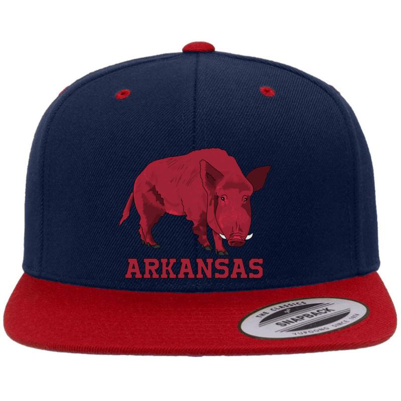 Arkansas Razorback Premium Flat Bill Snapback Cap  Navy