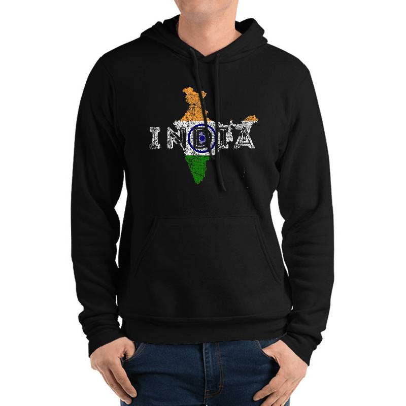 India Shape and Flag Youth Hooded Sweatshirts